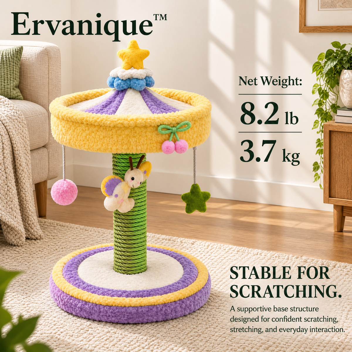 Ervanique™ Star Carousel Cat Scratcher