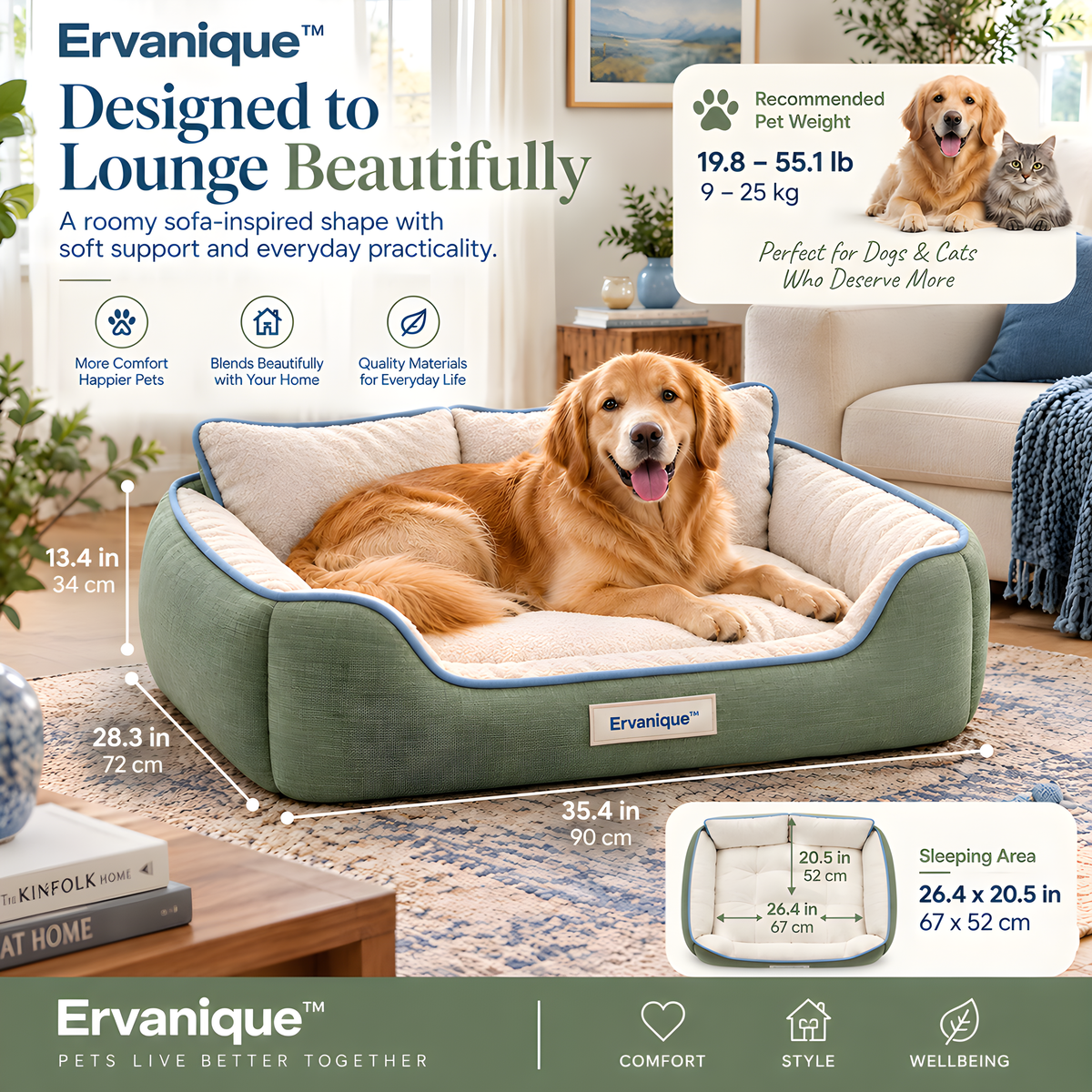 Ervanique™ Sage Comfort Bolster Sofa Bed