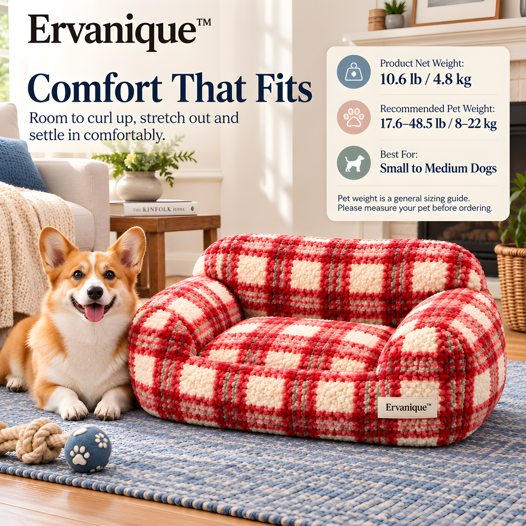 Ervanique™ Cozy Plaid Lounge Sofa Bed