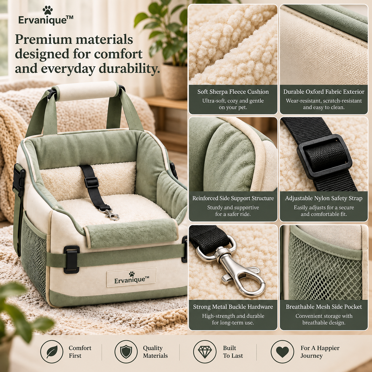 Ervanique™ Cozy Pet Car Seat