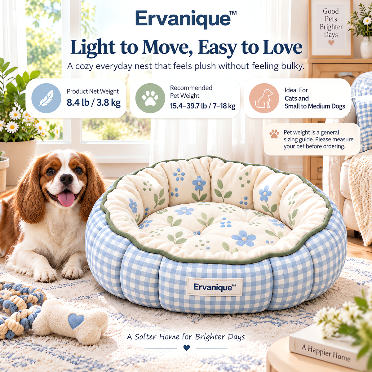 Ervanique™ Floral Cloud Nest Bed