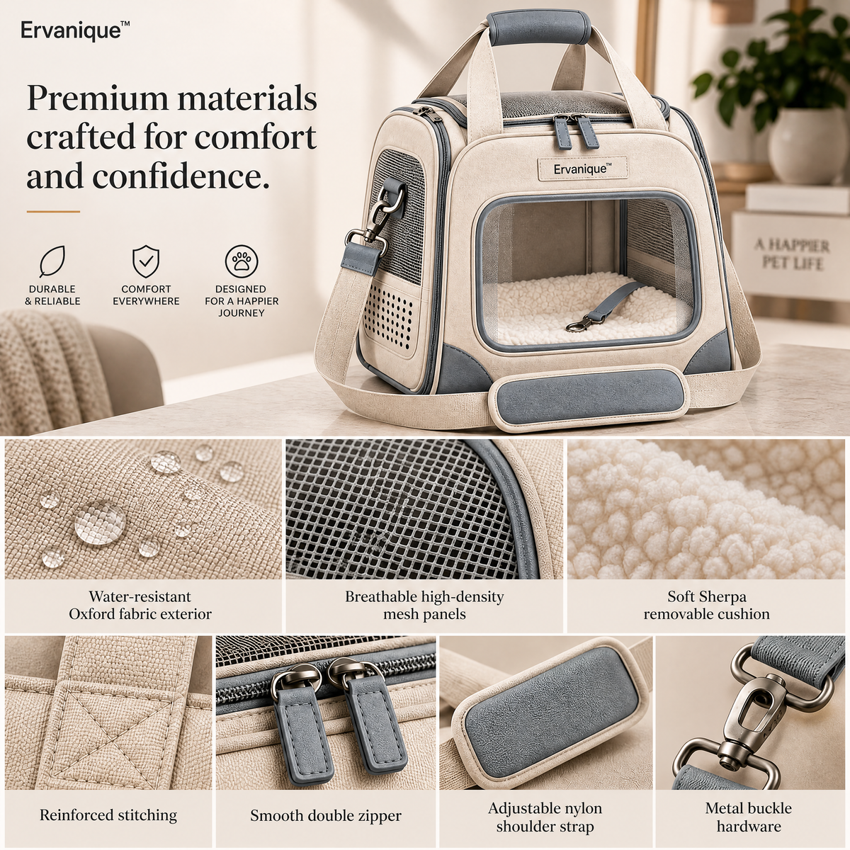 Ervanique™ Premium Pet Travel Carrier