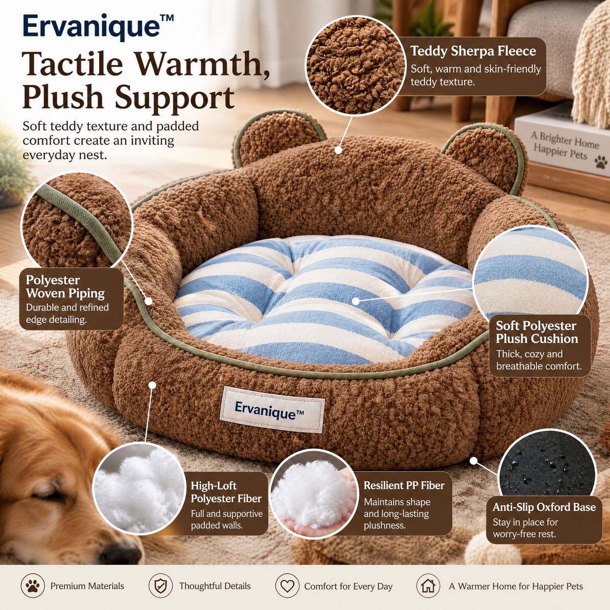 Ervanique™ Teddy Hug Pet Nest