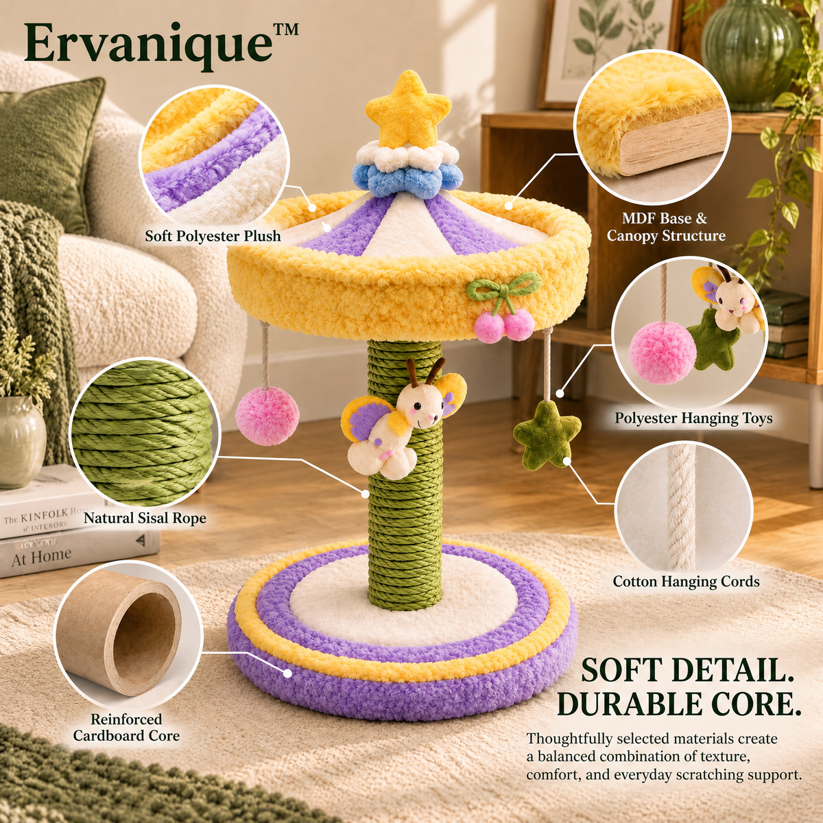 Ervanique™ Star Carousel Cat Scratcher