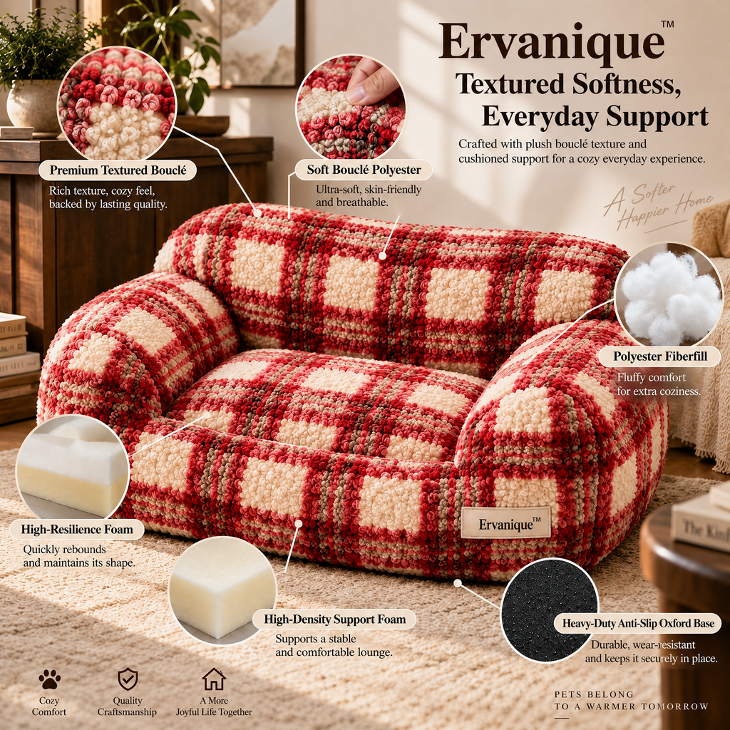 Ervanique™ Cozy Plaid Lounge Sofa Bed