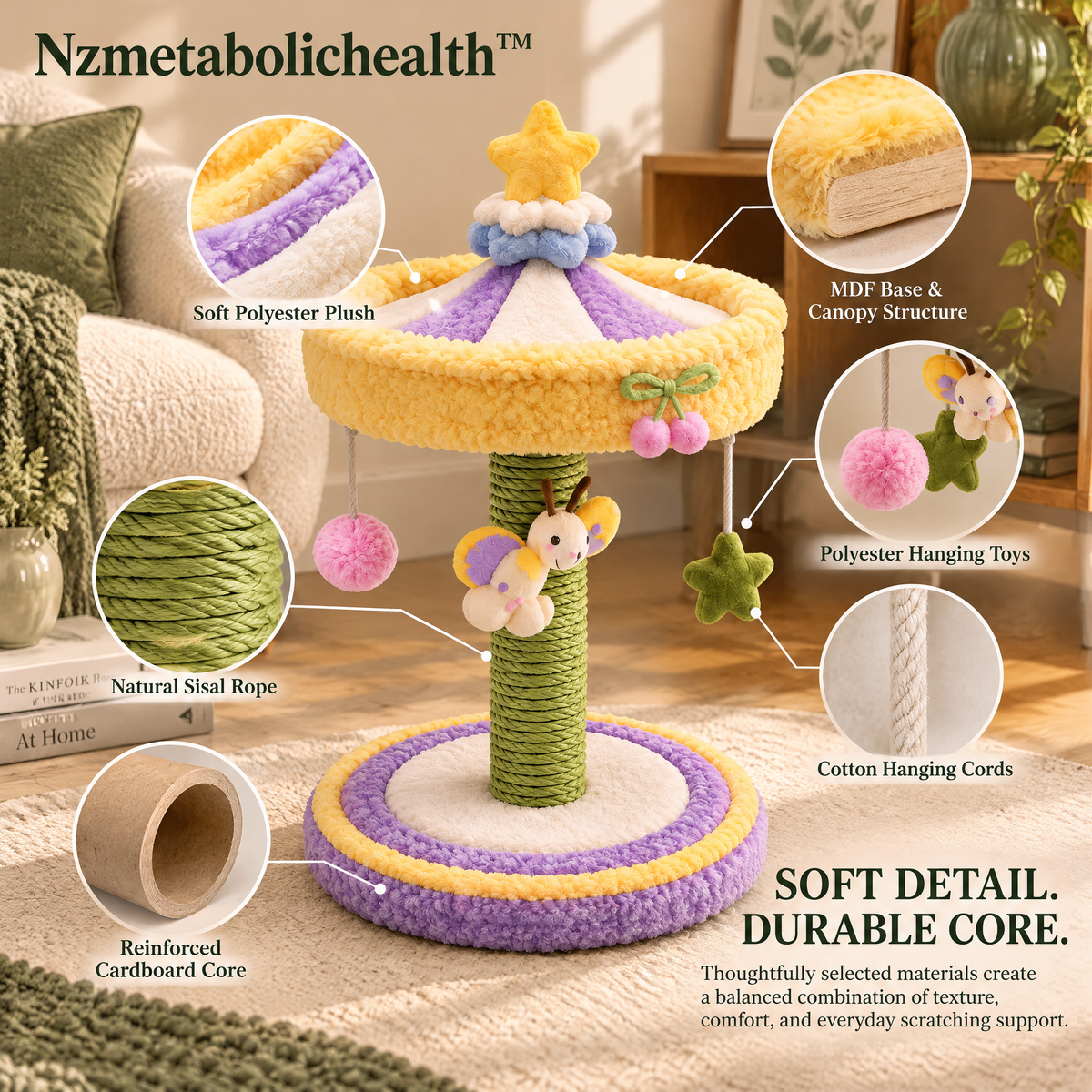 Nzmetabolichealth™ Star Carousel Cat Scratcher